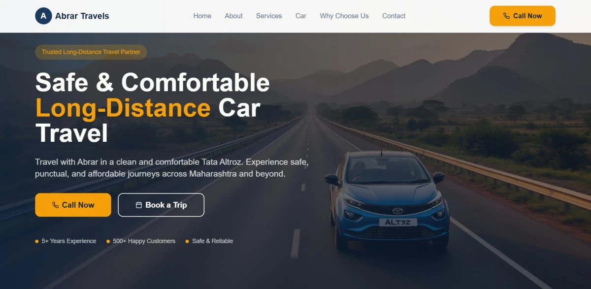 SK Tours website mockup
